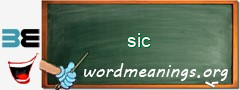 WordMeaning blackboard for sic